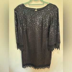 DRESS‎ THE POPULATION Black Sequin Long Sleeve Dress Sz XL NWT